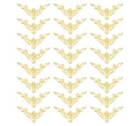 sourcing map Metal Corner Protector, Furniture Decorative Edge Cover, Album Corner Protectors Covers for Box Wooden Case Table Desk, 24 Pcs, Yellow