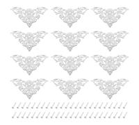 sourcing map Metal Corner Protector, Furniture Decorative Edge Cover, Album Corner Protectors Covers for Box Wooden Case Table Desk, 12 Pcs, 46mm White