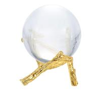 sourcing map Metal Crystal Sphere Holder, 2.2" Dia Crystal Ball Display Stand Quartz Ball Orb Holder for Glass Crystal Art Home Decor, Tripod Stand, Gold