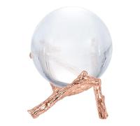 sourcing map Metal Crystal Sphere Holder, 2.2" Dia Crystal Ball Display Stand Quartz Ball Orb Holder for Glass Crystal Art Home Decor, Tripod Stand, Rose Gold