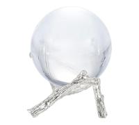 sourcing map Metal Crystal Sphere Holder, 2.2" Dia Crystal Ball Display Stand Quartz Ball Orb Holder for Glass Crystal Art Home Decor, Tripod Stand, White k