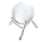 sourcing map Metal Crystal Sphere Holder, 3.5" Dia Crystal Ball Display Stand Quartz Ball Orb Holder for Glass Crystal Art Home Decor, Tripod Stand, White k