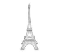sourcing map Metal French Tower Statue, 10" Miniature Tower Ornament Metal Romantic French Architecture Decor 3D Sculpture Model for Home Desktop Ornaments Decoration Souvenir Gift, Silver