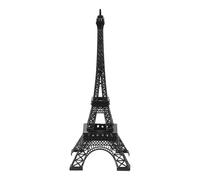 sourcing map Metal French Tower Statue, 10" Miniature Tower Ornament Metal Romantic French Architecture Decor 3D Sculpture Model for Home Desktop Ornaments Decoration Souvenir Gift, Black