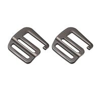 sourcing map Metal G Hooks Webbing Buckles, 2Pcs 0.98" 25mm G-Hook Wave Buckle Adjuster Slide Buckle for Backpack Strap Webbing, Dark Grey