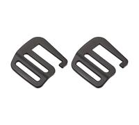 sourcing map Metal G Hooks Webbing Buckles, 2Pcs 0.98" 25mm G-Hook Wave Buckle Adjuster Slide Buckle for Backpack Strap Webbing, Matte Black