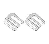 sourcing map Metal G Hooks Webbing Buckles, 2Pcs 1.26" 32mm G-Hook Wave Buckle Adjuster Slide Buckle for Backpack Strap Webbing, Silver Tone
