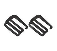 sourcing map Metal G Hooks Webbing Buckles, 2Pcs 1.5" 38mm G-Hook Wave Buckle Adjuster Slide Buckle for Backpack Strap Webbing, Matte Black