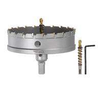 sourcing map Metal Hole Saw Carbide Cutter 120mm / 4.7" Dia for Stainless Steel, Metal, Aluminum Alloy, Copper, Brass, Plastic, with Extra Center Bit