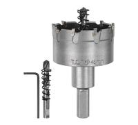 sourcing map Metal Hole Saw Carbide Cutter 48mm / 1.89" Dia for 0.39" Thick Stainless Steel, Metal, Aluminum Alloy, Copper, Brass, Plastic, with Extra Center Bit