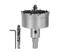 sourcing map Metal Hole Saw Carbide Cutter 52mm / 2.05" Dia for 0.39" Thick Stainless Steel, Metal, Aluminum Alloy, Copper, Brass, Plastic, with Extra Center Bit