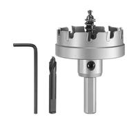 sourcing map Metal Hole Saw Carbide Cutter 52mm / 2.05" Dia for 5mm Thick Stainless Steel, Metal, Aluminum Alloy, Copper, Brass, Plastic, with Extra Center Bit