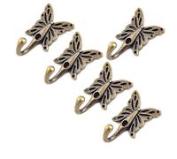 sourcing map Metal Home Butterfly Vintage Style Handbag Coat Hanger Hook 5 Pcs Bronze Tone