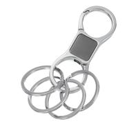 sourcing map Metal Keychain, Quick Release Spring Car Keychains Organizer Key Chain Clips with 4pcs Key Rings for Home Car Keys Women Men, Silver