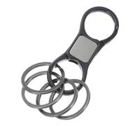 sourcing map Metal Keychain, Quick Release Spring Car Keychains Organizer Key Chain Clips with 4pcs Key Rings for Home Car Keys Women Men, Black