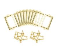sourcing map Metal Label Holders, 124x70mm 10pcs File Name Card Tag Label Holder Frame for Office Library Drawer Cabinet Shelves, Gold Tone