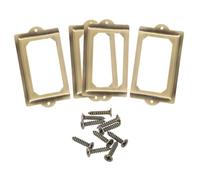 sourcing map Metal Label Holders, 124x70mm 4pcs File Name Card Tag Label Holder Frame for Office Library Drawer Cabinet Shelves, Bright Bronze