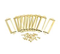sourcing map Metal Label Holders, 60x17mm 10pcs File Name Card Tag Label Holder Frame for Office Library Drawer Cabinet Shelves, Gold Tone