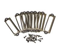 sourcing map Metal Label Holders, 60x17mm 10pcs File Name Card Tag Label Holder Frame for Office Library Drawer Cabinet Shelves, Bronze Tone