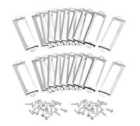 sourcing map Metal Label Holders, 60x17mm 20pcs File Name Card Tag Label Holder Frame for Office Library Drawer Cabinet Shelves, Silver Tone