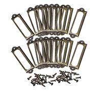 sourcing map Metal Label Holders, 60x17mm 30pcs File Name Card Tag Label Holder Frame for Office Library Drawer Cabinet Shelves, Bronze Tone