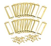 sourcing map Metal Label Holders, 60x17mm 50pcs File Name Card Tag Label Holder Frame for Office Library Drawer Cabinet Shelves, Gold Tone