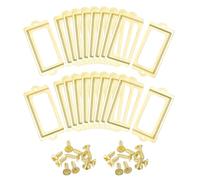 sourcing map Metal Label Holders, 70x33mm 40pcs File Name Card Tag Label Holder Frame for Office Library Drawer Cabinet Shelves, Gold Tone