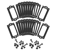 sourcing map Metal Label Holders, 70x33mm 60pcs File Name Card Tag Label Holder Frame for Office Library Drawer Cabinet Shelves, Black
