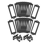 sourcing map Metal Label Holders, 83x30mm 40pcs File Name Card Tag Label Holder Frame for Office Library Drawer Cabinet Shelves, Black