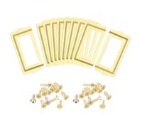 sourcing map Metal Label Holders, 85x40mm 10pcs File Name Card Tag Label Holder Frame for Office Library Drawer Cabinet Shelves, Gold Tone