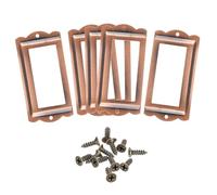 sourcing map Metal Label Holders, 85x40mm 5pcs File Name Card Tag Label Holder Frame for Office Library Drawer Cabinet Shelves, Bright Copper
