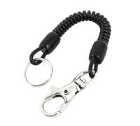 sourcing map Metal Lobster Hook Spring Stretchy Coil Keyring Key Chain Strap 20.5cm