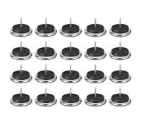 sourcing map Metal Nail Chair Floor Protectors 20Pcs 40mm Dia Table Chair Sofa Leg Floor Protectors for DIY Furniture Table Chair Sofa Couch, Silver Tone, Black
