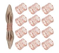 sourcing map Metal Napkin Rings, 12pcs Round Mesh Napkin Ring Holder Buckle for Dining Table Decorations Wedding Birthday Holiday Party, Rose Gold