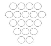 sourcing map Metal O Rings, 0.12" Thick 1.18" OD 304 Stainless Steel Seamless Welding O-Ring Solid Heavy Round Ring Buckle for Macrame Hanging Slings Rope, 18pcs