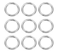 sourcing map Metal O Rings, 0.2" Thick 1.57" OD 304 Stainless Steel Seamless Welding O-Ring Solid Heavy Round Ring Buckle for Macrame Hanging Slings Rope, 9pcs