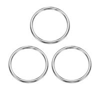 sourcing map Metal O Rings, 0.24" Thick 3.15" OD 304 Stainless Steel Seamless Welding O-Ring Solid Heavy Round Ring Buckle for Macrame Hanging Slings Rope, 3pcs