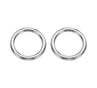sourcing map Metal O Rings, 0.39" Thick 3.94" OD 304 Stainless Steel Seamless Welding O-Ring Solid Heavy Round Ring Buckle for Macrame Hanging Slings Rope, 2pcs