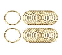 sourcing map Metal O Rings, 20pcs 25mm(0.98") ID 3mm Thickness Multi-Purpose Welded O-Ring Buckle for Craft Belt Purse Bag Making Hardware, Gold Tone
