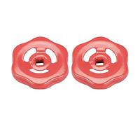 sourcing map Metal Outside Faucet Round Wheel Handle, Square Broach 7x7mm, Wheel OD 61mm Paint Iron Red 2Pcs