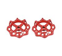 sourcing map Metal Outside Faucet Round Wheel Handle, Square Broach 9x9mm, Wheel OD 96mm Paint Cast Steel Red 2Pcs