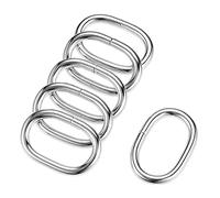 sourcing map Metal Oval Ring Buckles 26x15mm for Bags Belts DIY Silver Tone 6pcs