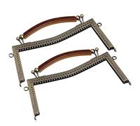 sourcing map Metal Purse Frames 2 Pcs Kiss Lock Clasp Frame Embossed Clutch Frame with Rubber Handle for Coin Purse Handbag Making DIY Craft, Bronze