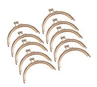 sourcing map Metal Purse Frames - 4.1" 10Pcs Kiss Lock Clasp Frame Arch Embossed Clutch Frame for Coin Purse Bag Making DIY Craft, Gold
