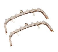 sourcing map Metal Purse Frames - 8.6" 2Pcs Kiss Lock Clasp Frame Arch Flower Embossed Clutch Frame for Coin Purse Bag Making DIY Craft, Gold