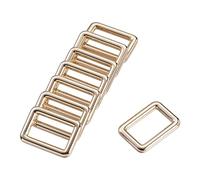 sourcing map Metal Rectangle Ring Buckles 25x15mm for Bags Belts DIY Gold Tone 8pcs
