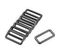 sourcing map Metal Rectangle Ring Buckles 38x15mm for Bags Belts DIY Black 8pcs