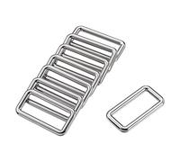 sourcing map Metal Rectangle Ring Buckles 38x15mm for Bags Belts DIY Silver Tone 8pcs