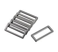 sourcing map Metal Rectangle Ring Buckles 39x12.5mm for Bags Belts DIY Light Black 6pcs