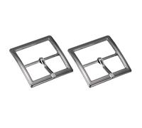 sourcing map Metal Roller Buckle, 2Pcs 1.5 Inch Single Prong Belt Buckle Square Center Bar Buckles for Leather Craft Accessories Belt, Black